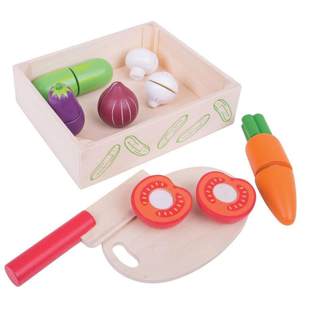 Bigjigs Wooden Cutting Veg Crate