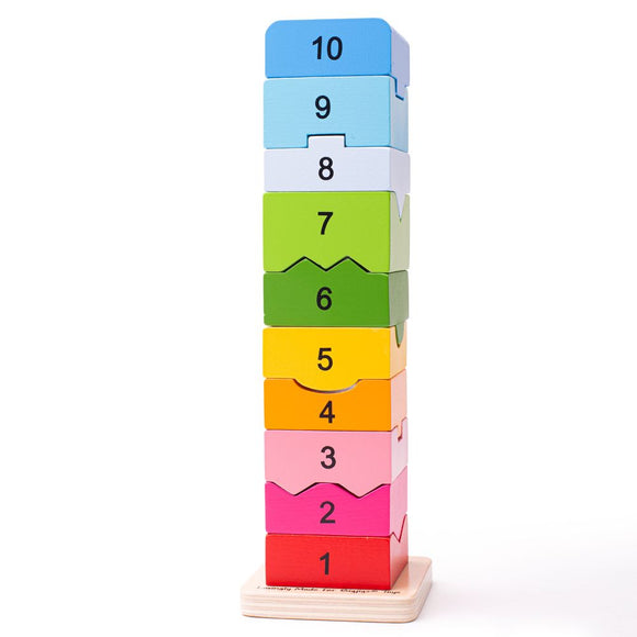 Bigjigs Wooden Number Stacking Tower