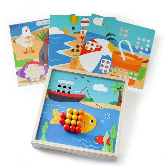 Bigjigs Wooden Seaside Peg Board