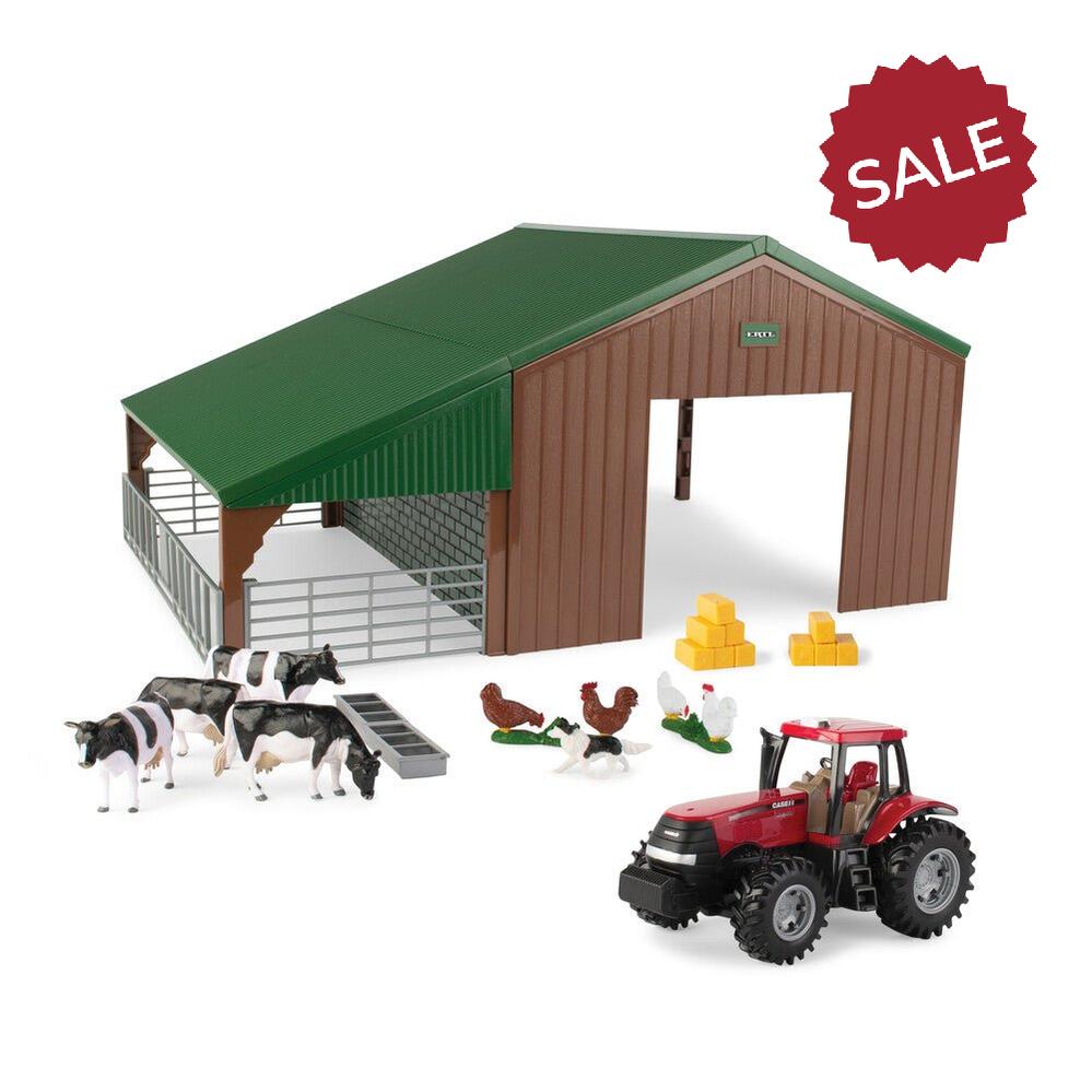 Britains 47019 Farm Building Set with Case Tractor β McGreevy's