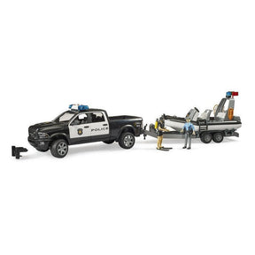 Bruder 2507 RAM 2500 Police Pickup with Trailer & Boat