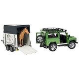 Bruder 2592 Land Rover Defender with Horse Trailer & Horse