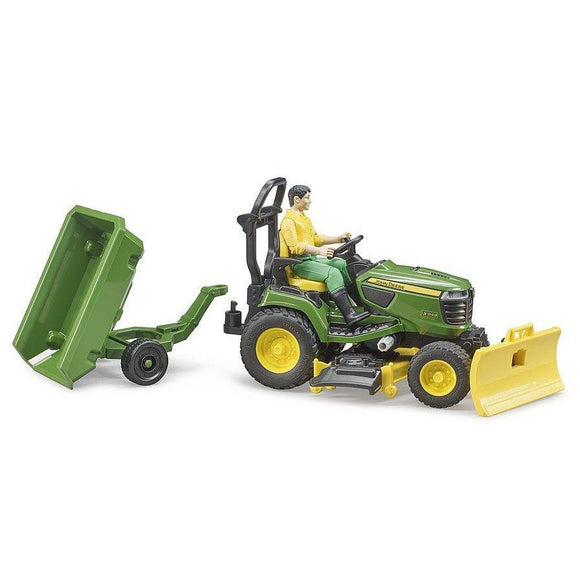 Bruder 62104 John Deere Ride-on Mower with Trailer & Gardener