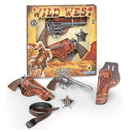 Gonher Wild West Set of 2 Die-Cast Metal Toy Cap Guns