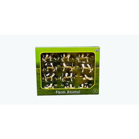 Kids Globe 12 Pack Lying and Standing Cows Black & White