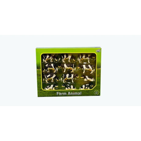 Kids Globe 12 Pack Lying and Standing Cows Black & White