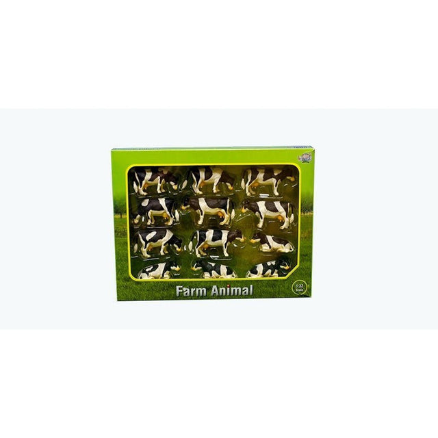 Kids Globe 12 Pack Lying and Standing Cows Black & White