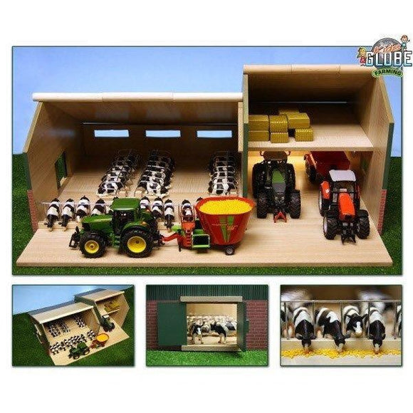 Kids Globe Cattle & Machinery Shed 1:32 Scale