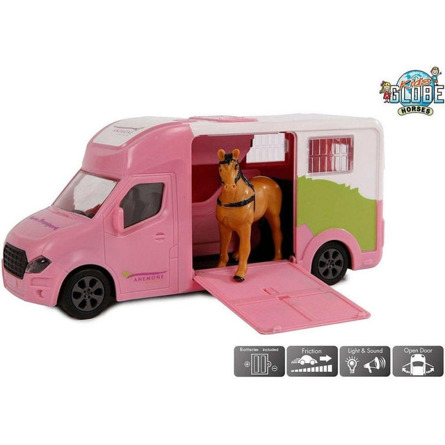 Kids Globe Die-Cast Pink Horse Truck with Light & Sound
