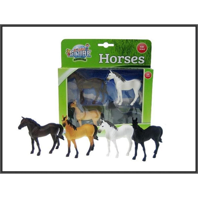 Kids Globe Farming Horses 4 Pack 1:32 Scale
