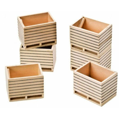 Kids Globe Wooden Potato Boxes 6 Pack