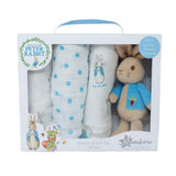 Peter Rabbit Soft Toy & 3 Muslins Gift Set