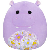Squishmallows Hanna the Purple Hippo with Floral Belly 20"