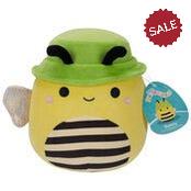 Squishmallows Sunny the Yellow Honey Bee with Green Bucket Hat 7.5
