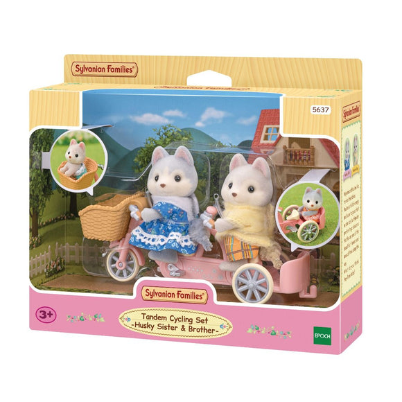Sylvanian Families Tandem Cycling Set Husky Brother & Sister