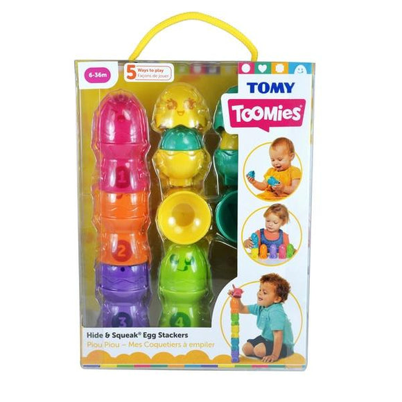 TOMY Toomies Hide & Squeak Egg Stackers