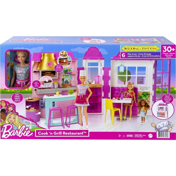 Barbie Cook ‘n Grill Restaurant Playset with Doll - McGreevy's Toys Direct