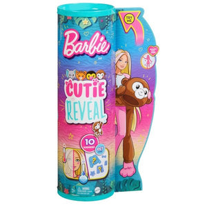 Barbie Cutie Reveal Doll with Monkey Plush Costume and 10 Surprises - McGreevy's Toys Direct