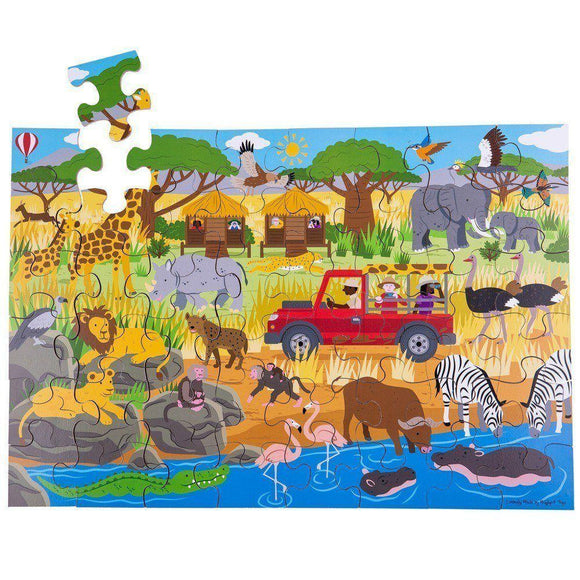 Bigjigs African Adventure Floor Puzzle 48 piece - McGreevy's Toys Direct