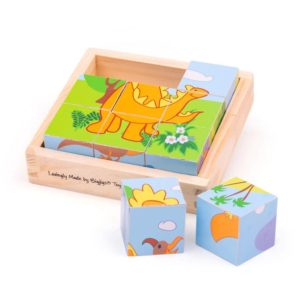 Bigjigs Dinosaur Cube Puzzle - McGreevy's Toys Direct