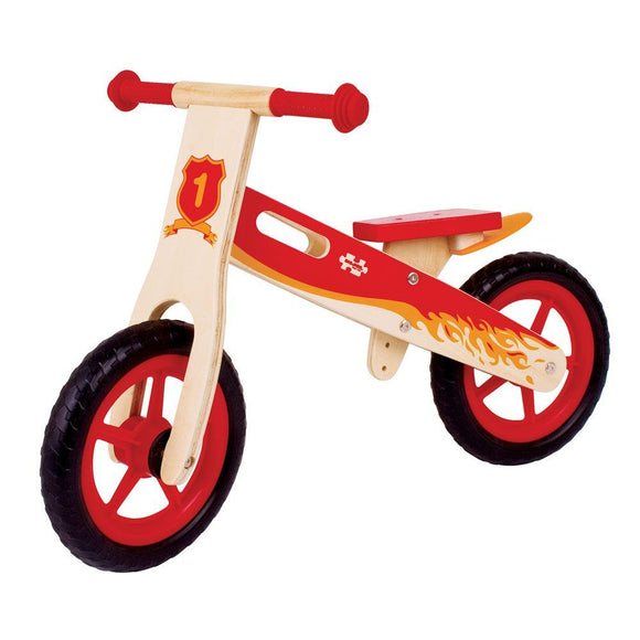 Bigjigs My First Wooden Balance Bike - Red - McGreevy's Toys Direct