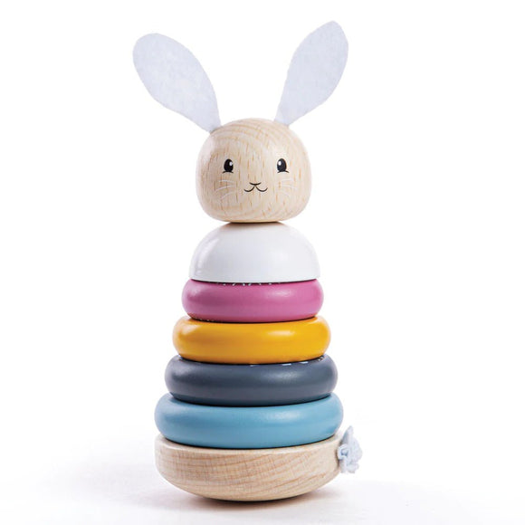 Bigjigs Rabbit Stacking Rings FSC 100% - McGreevy's Toys Direct
