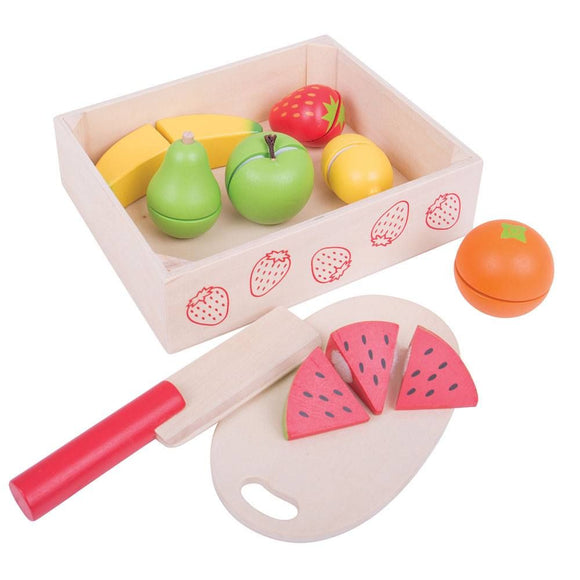 Bigjigs Wooden Cutting Fruit Crate - McGreevy's Toys Direct