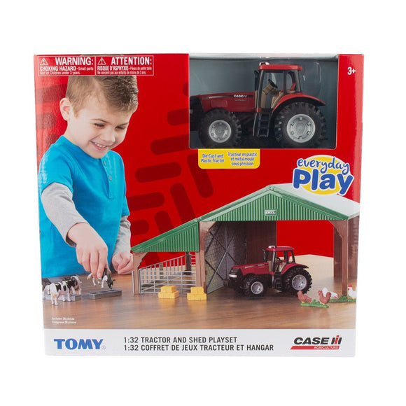 Britains 47019 Farm Building Set with Case Tractor - McGreevy's Toys Direct