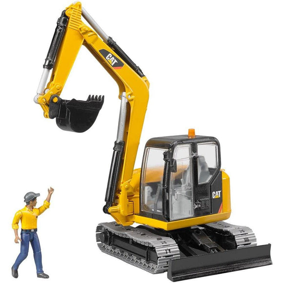 BRUDER 2466 CAT Mini Excavator with Worker - McGreevy's Toys Direct