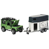 Bruder 2592 Land Rover Defender with Horse Trailer & Horse - McGreevy's Toys Direct