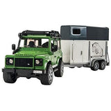 Bruder 2592 Land Rover Defender with Horse Trailer & Horse - McGreevy's Toys Direct