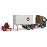 Bruder 3581 Scania UPS Logistics Truck with Fork Lift - McGreevy's Toys Direct