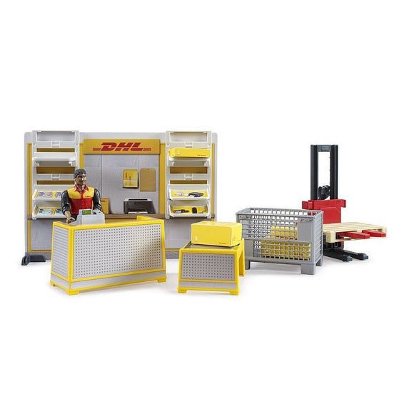Bruder 62251 bWorld DHL Store with Hand Pallet Truck - McGreevy's Toys Direct