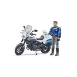 Bruder 62731 bWorld Scrambler Ducati Police Motorbike with Policeman - McGreevy's Toys Direct