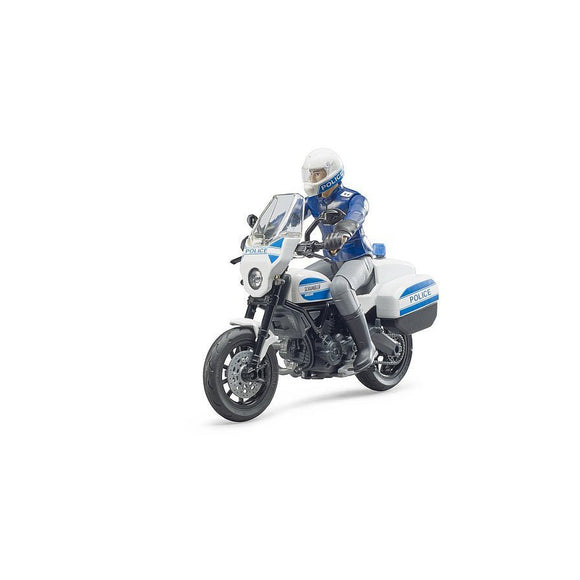 Bruder 62731 bWorld Scrambler Ducati Police Motorbike with Policeman - McGreevy's Toys Direct