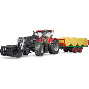 Bruder Case IH Front-loader With Trailer and Bales 1:16 Scale - McGreevy's Toys Direct