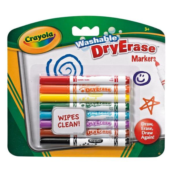 Crayola 8 Washable Dry Erase Markers - McGreevy's Toys Direct