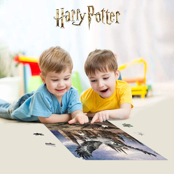 Puzzle 3D effect: Harry Potter: Harry and Ron over Hogwarts, 300 pieces