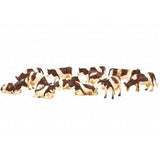 KIDS GLOBE 12 PACK LYING AND STANDING COWS 1:32 Brown / White - McGreevy's Toys Direct