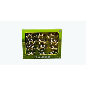 Kids Globe 12 Pack Lying and Standing Cows Black & White - McGreevy's Toys Direct
