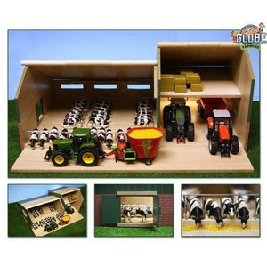 Kids Globe Cattle & Machinery Shed 1:32 Scale - McGreevy's Toys Direct