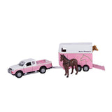 Kids Globe Pink/White Jeep & Horse Trailer Set - McGreevy's Toys Direct