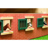Kids Globe Wooden Horse Stable with 9 stalls 1:32 Scale - McGreevy's Toys Direct