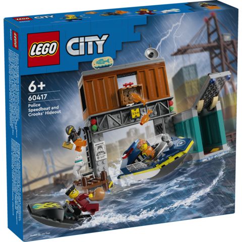 Lego 60417 City Police Speedboat and Crooks' Hideout - McGreevy's Toys Direct