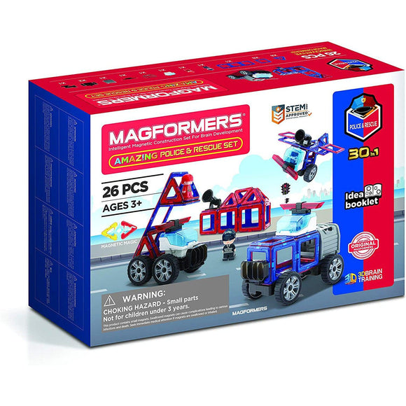 MAGFORMERS Amazing Police and Rescue Set 26 - McGreevy's Toys Direct