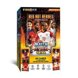 Match Attax Extra 2024 Fire & Ice Mega Tin - Red Hot Heroes - McGreevy's Toys Direct