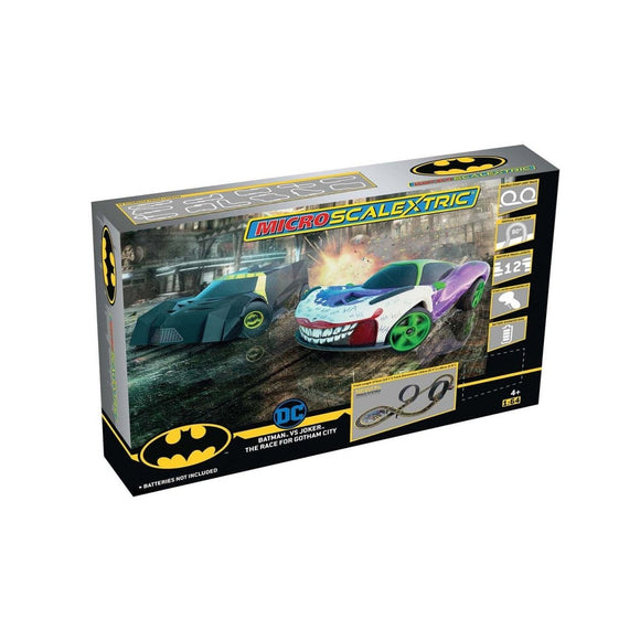 Micro Scalextric Batman vs Joker The Race For Gotham City - Battery Powered Set - McGreevy's Toys Direct