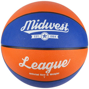 Midwest League Basketball Red & Orange Size 7 - McGreevy's Toys Direct
