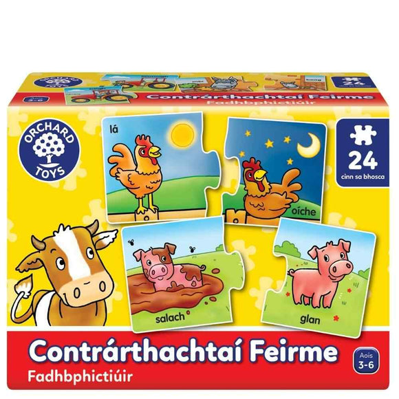 Orchard Toys As Gaeilge: Farm Opposites Irish Language Version - McGreevy's Toys Direct