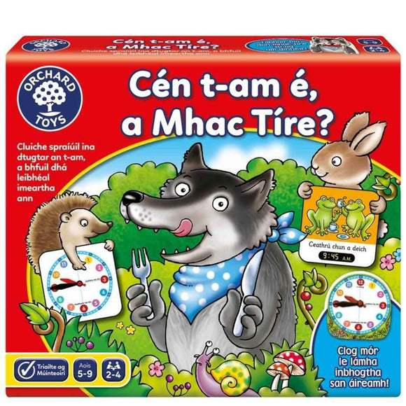Orchard Toys As Gaeilge: What's the Time Mr. Wolf? Irish Language Version - McGreevy's Toys Direct